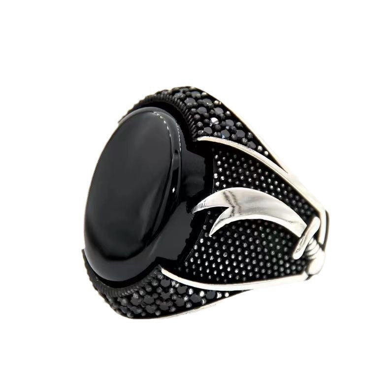 Unique Classic Personality Retro Man's Black Rings