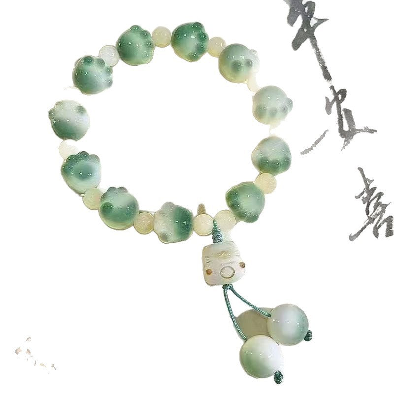 Charcoal Caramel Cat's Paw Lucky Cat Bracelets