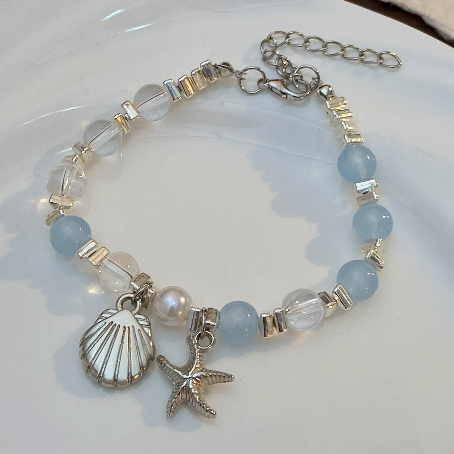 Retro Purple Imitation Pearl High Sense Design Bracelet