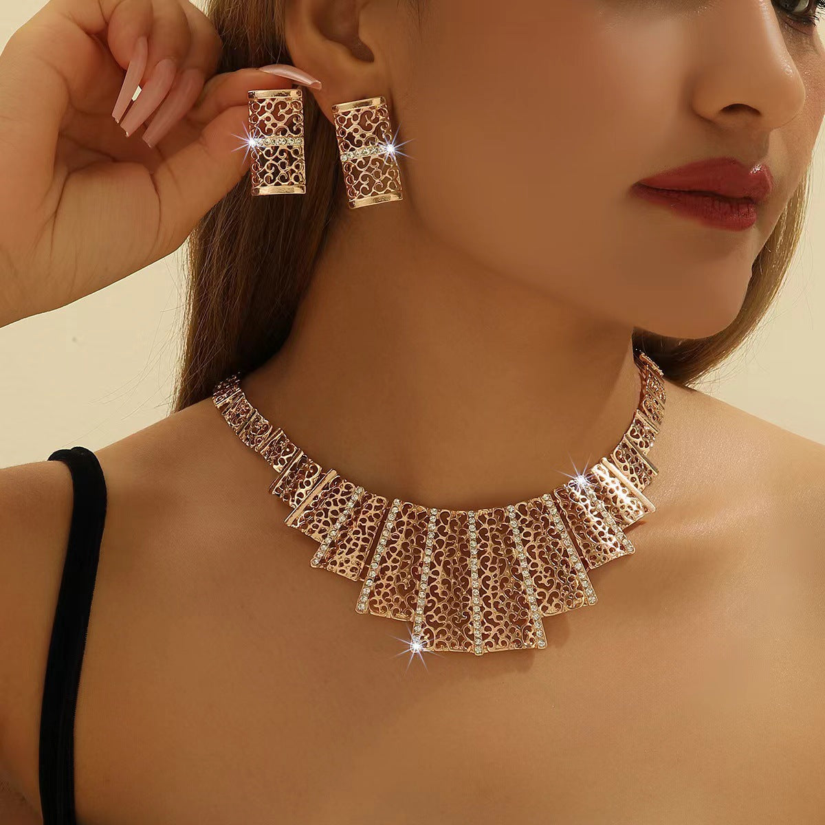 Unique Classic Stylish Cool Diamond Alloy Jewelry Set