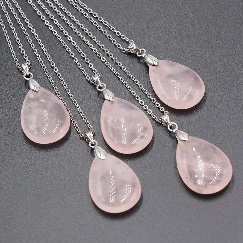 Amethyst Blue Pink Water Drop Face Pendants