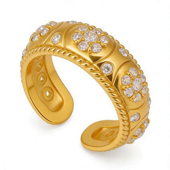 Women's Alluvial Gold Retro Affordable Luxury Design Brass Plated Fashion Ring
