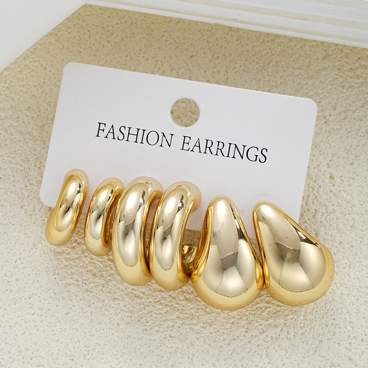 Gold Metal Creative Retro Simple Beanie Earrings