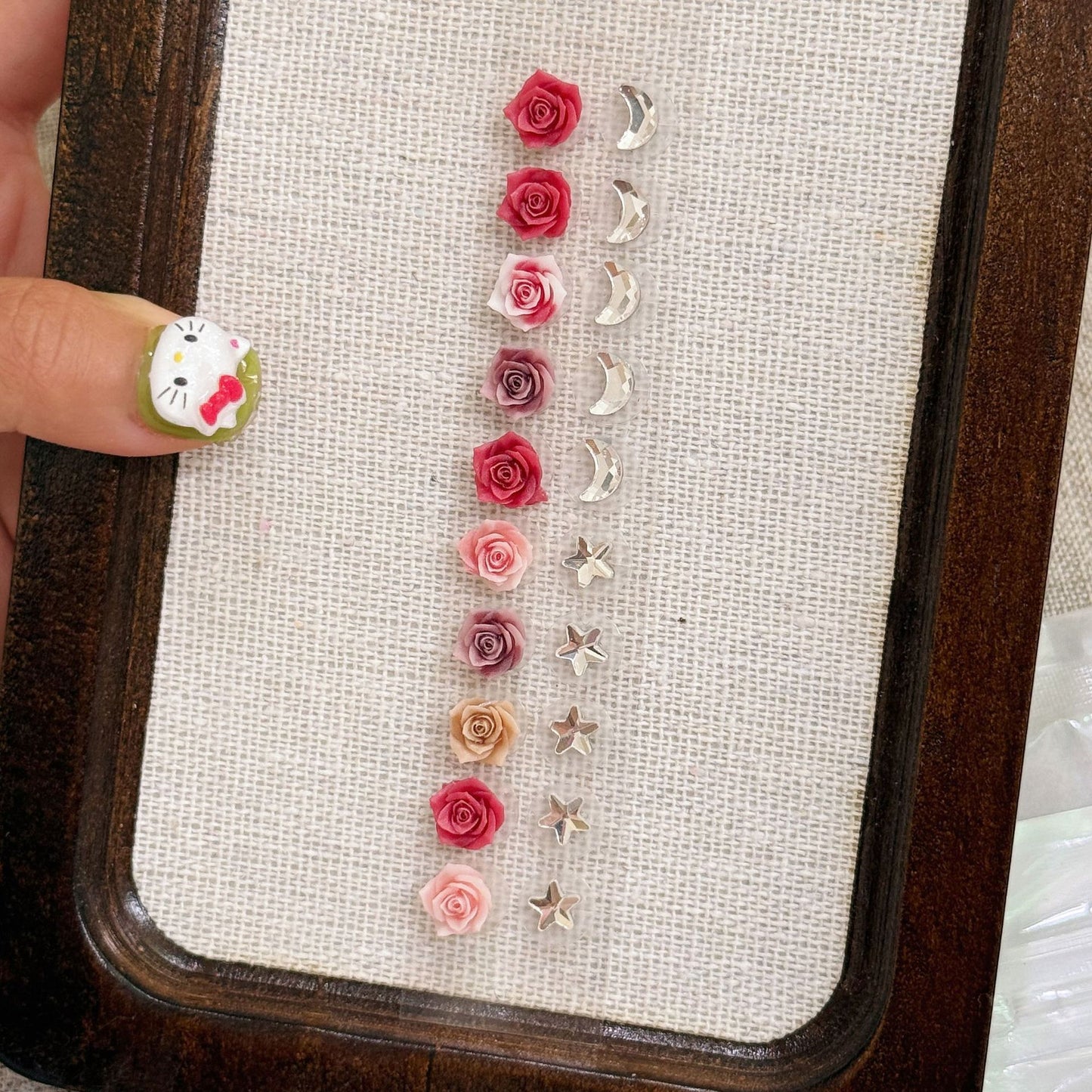 Fashion Auricular Point Sticker Crystal Ear Patch Bead Massage Stress Earrings