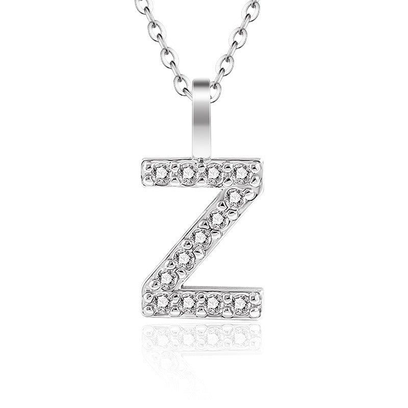 Diamond Inlaid Zircon English Letter Female Pendants