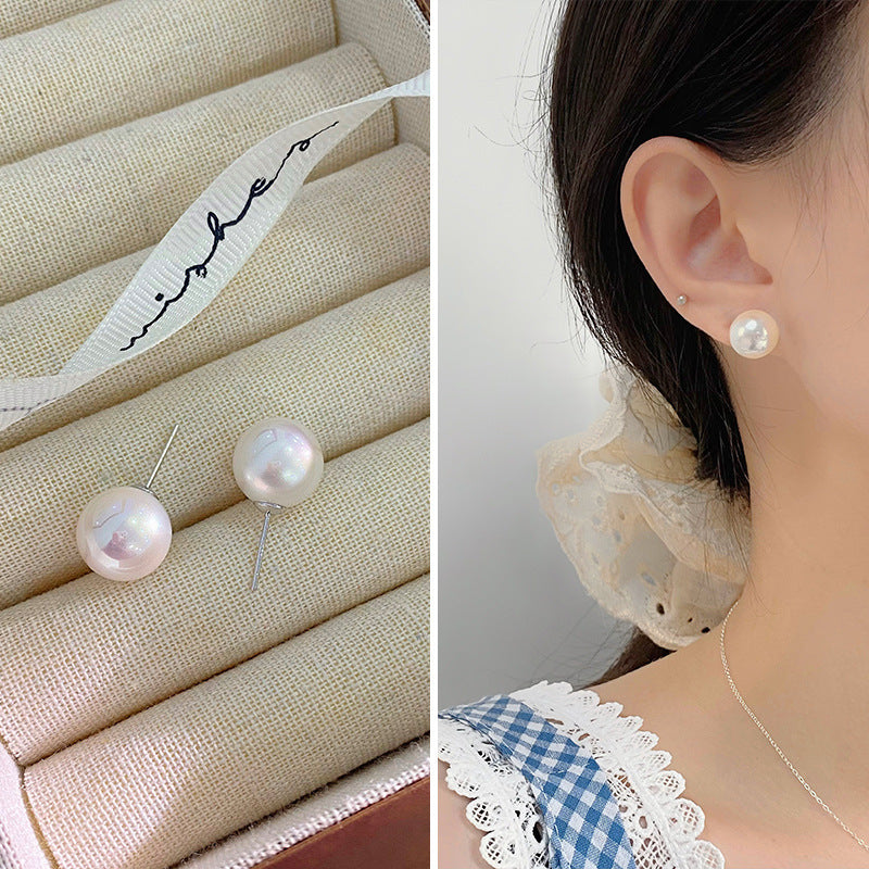 Cheng Pearl Pure Sier High-grade Light Earrings