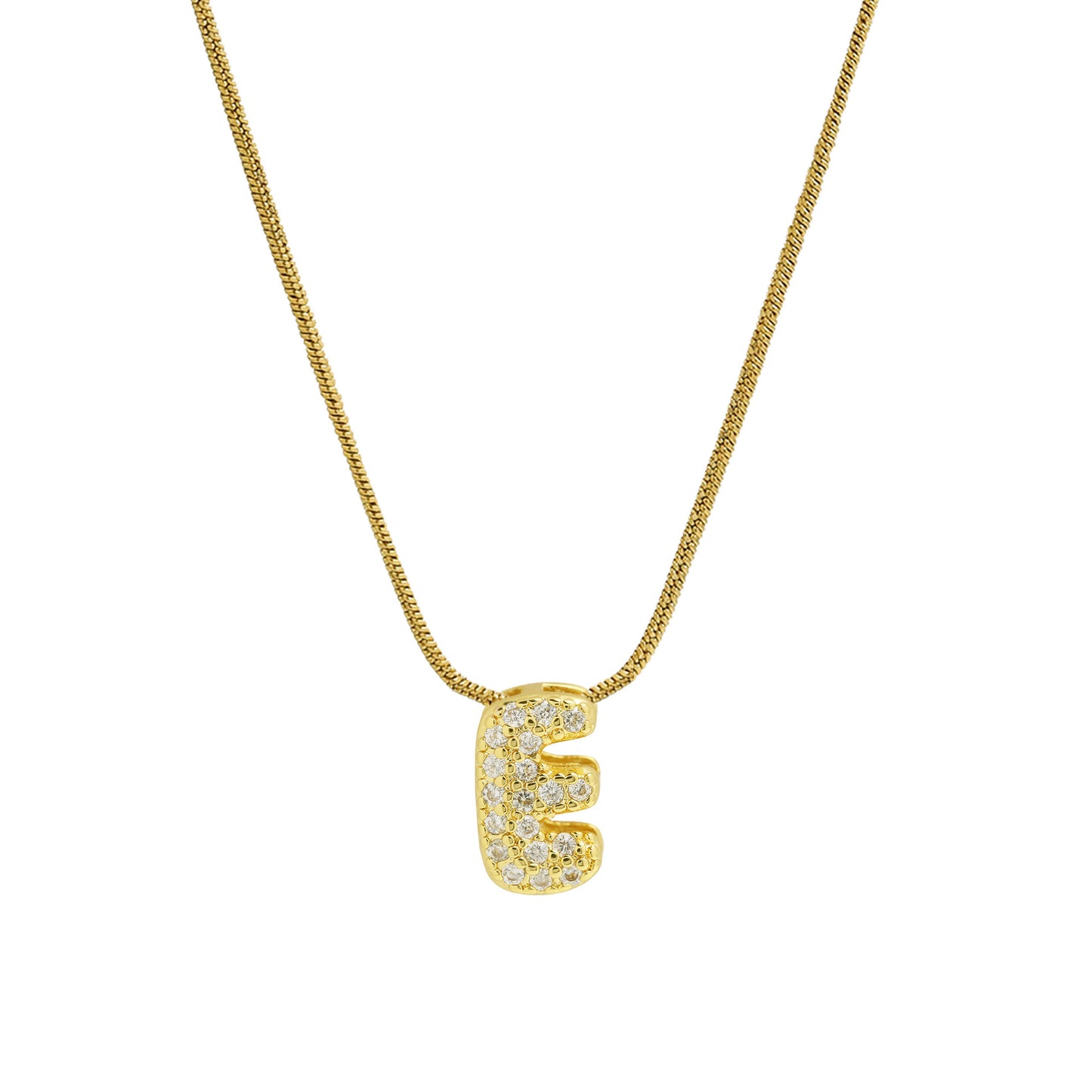 Women's Small Letters Stainless Steel Snake Chain Pendants