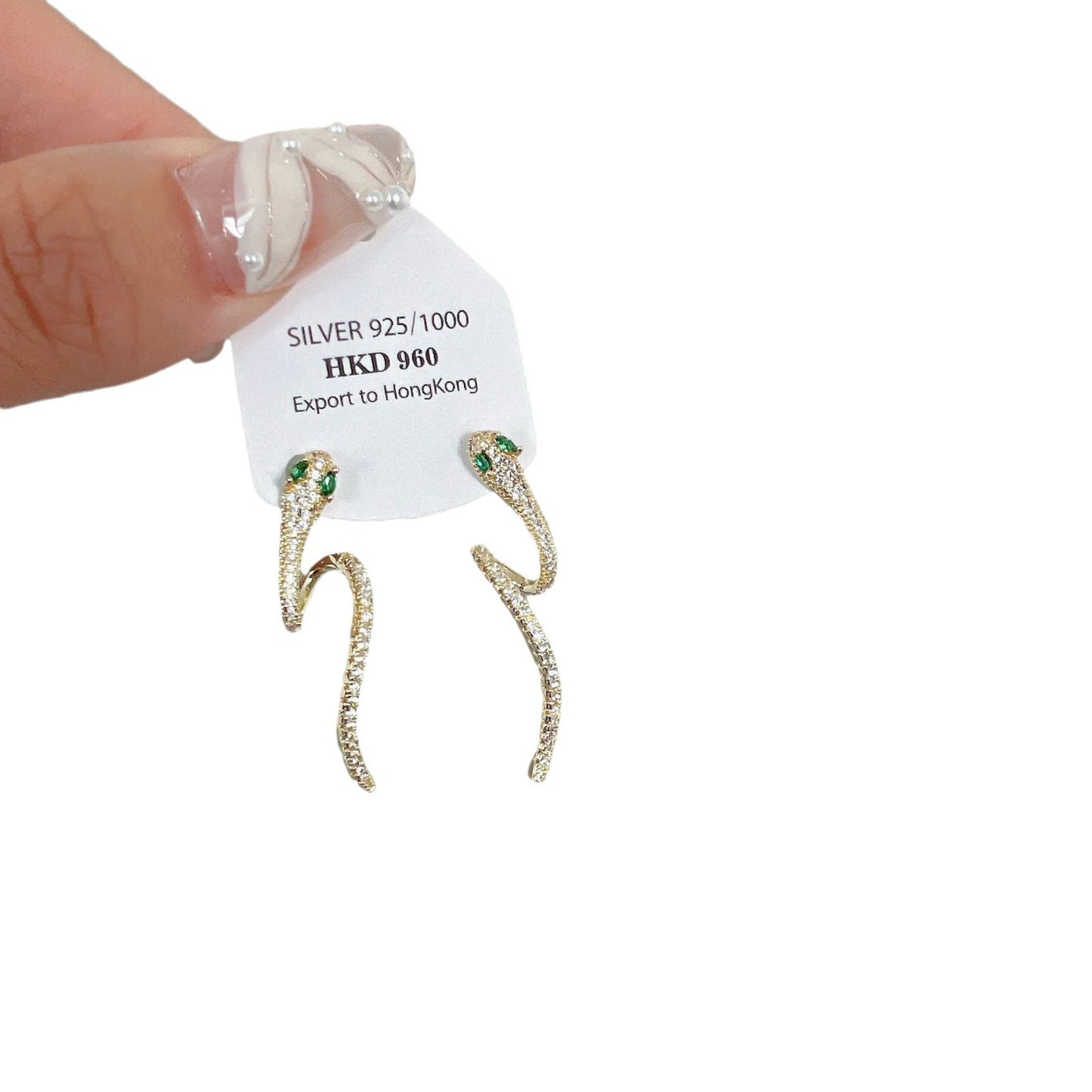 Diamond Snake-shaped Light Luxury Design Sense Cold Wind Earrings