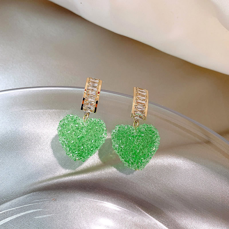 Full Of Peach Heart Trendy Elegant High-grade Cute Earrings
