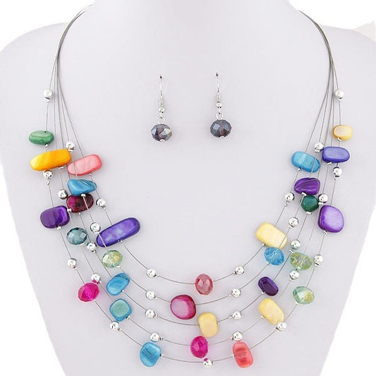 Women's Ornament Bohemian National Style Crystal Turquoise Necklaces