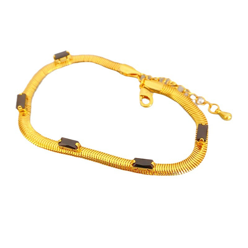 Women's Copper Gold-plated Fashion Snake Bones Chain Light Luxury High-grade Necklace