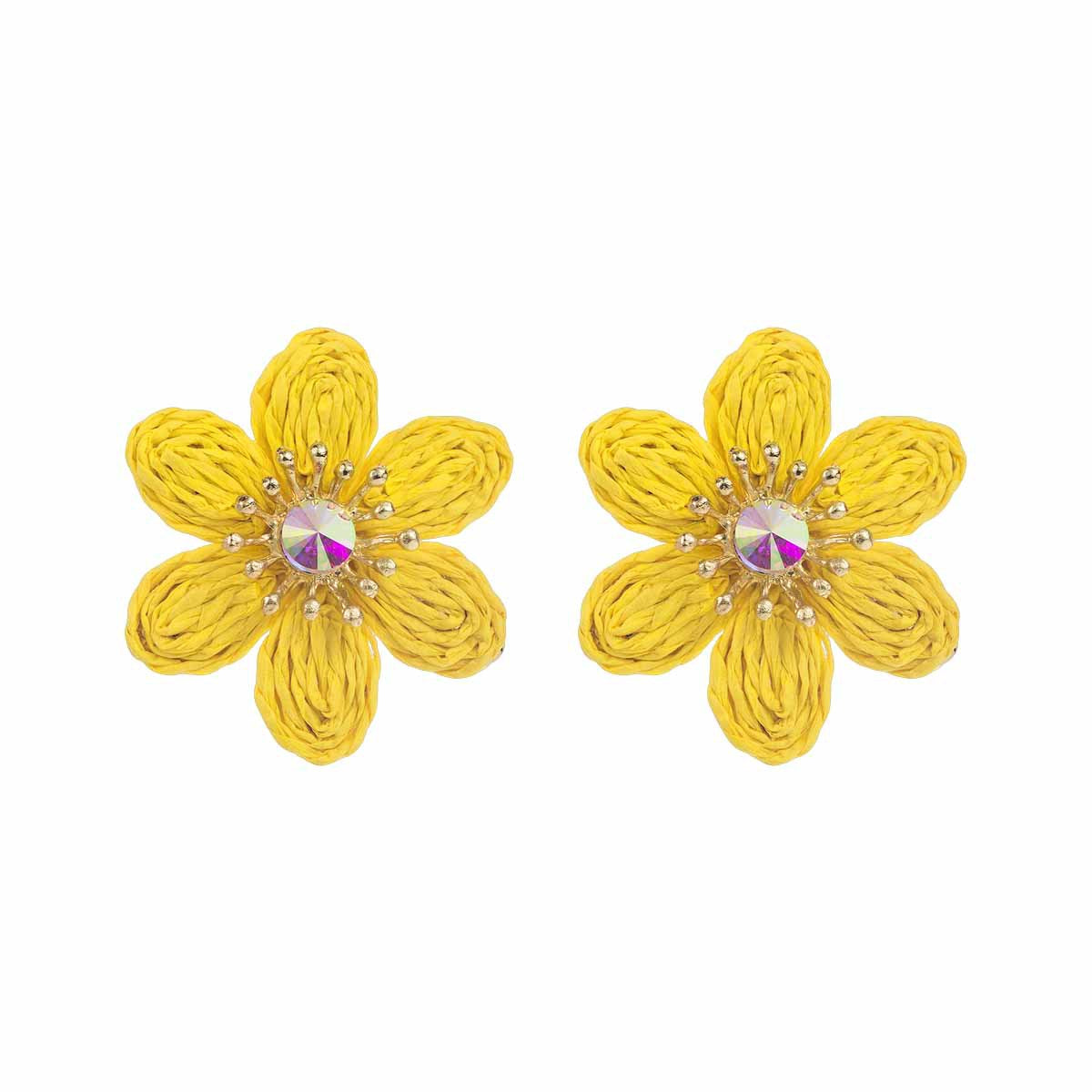 Women's Vacation Style Enamel Color Flower Pearl Light Luxury High-grade Earrings