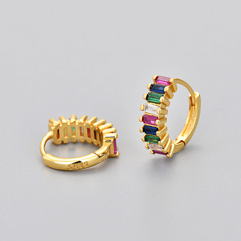 Rectangular Zircon Sweet Bohemian Affordable Luxury Earrings
