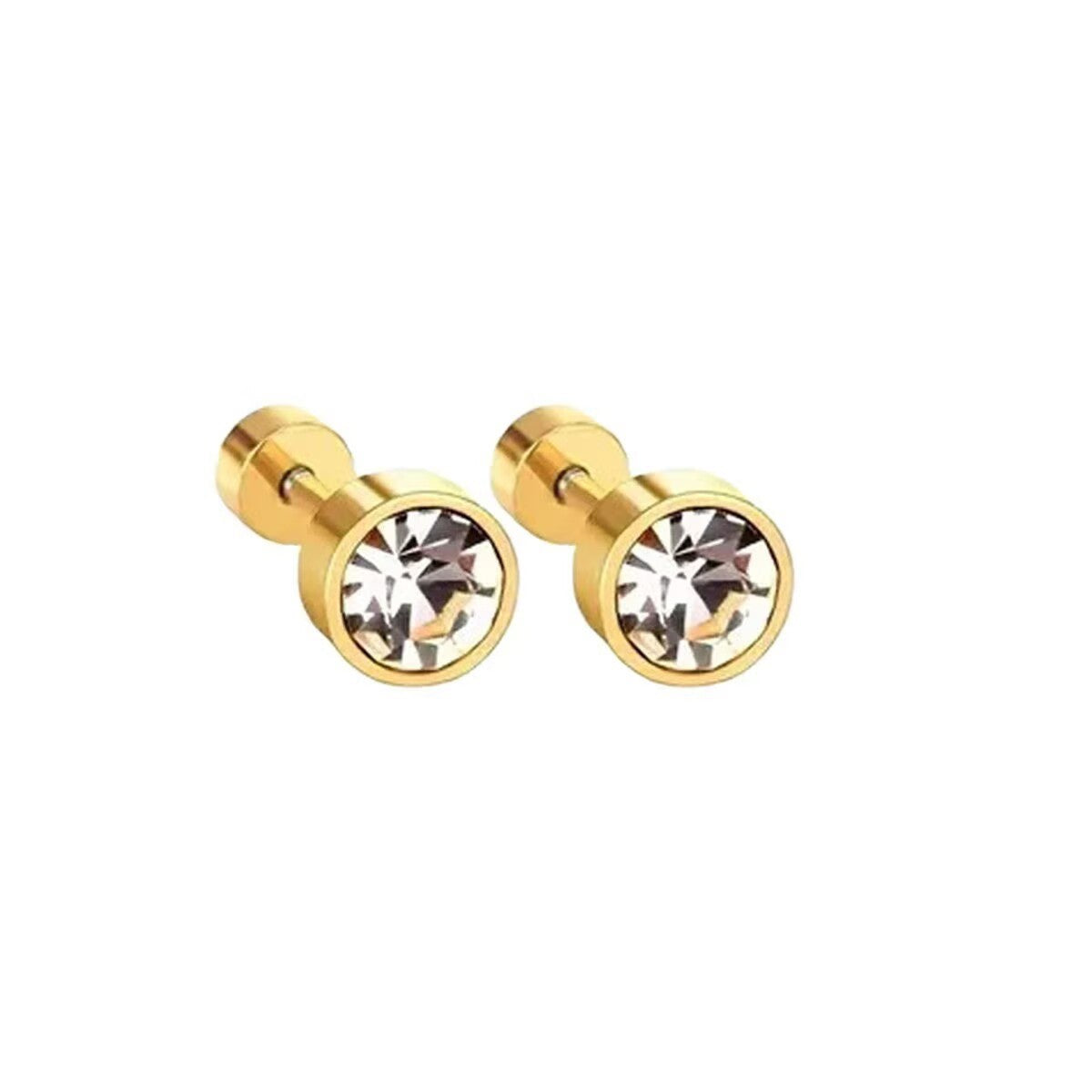 Stainless Steel Diamond Cup Car Plug Ear Bone Seconds Stud Earrings