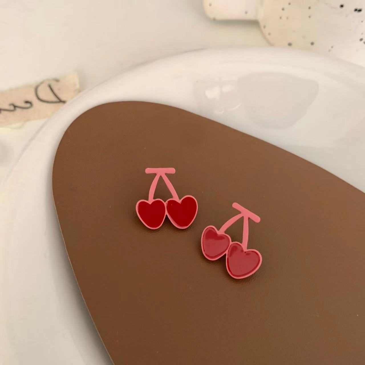 Women's Cherry Mori Sweet Cute Girly Niche Design Without Stud Earrings