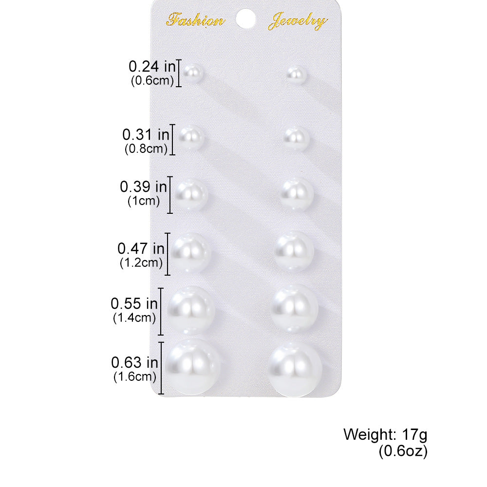 Women's Geometry Pattern Ear One Card Commuter Imitation Pearl Earings Earrings