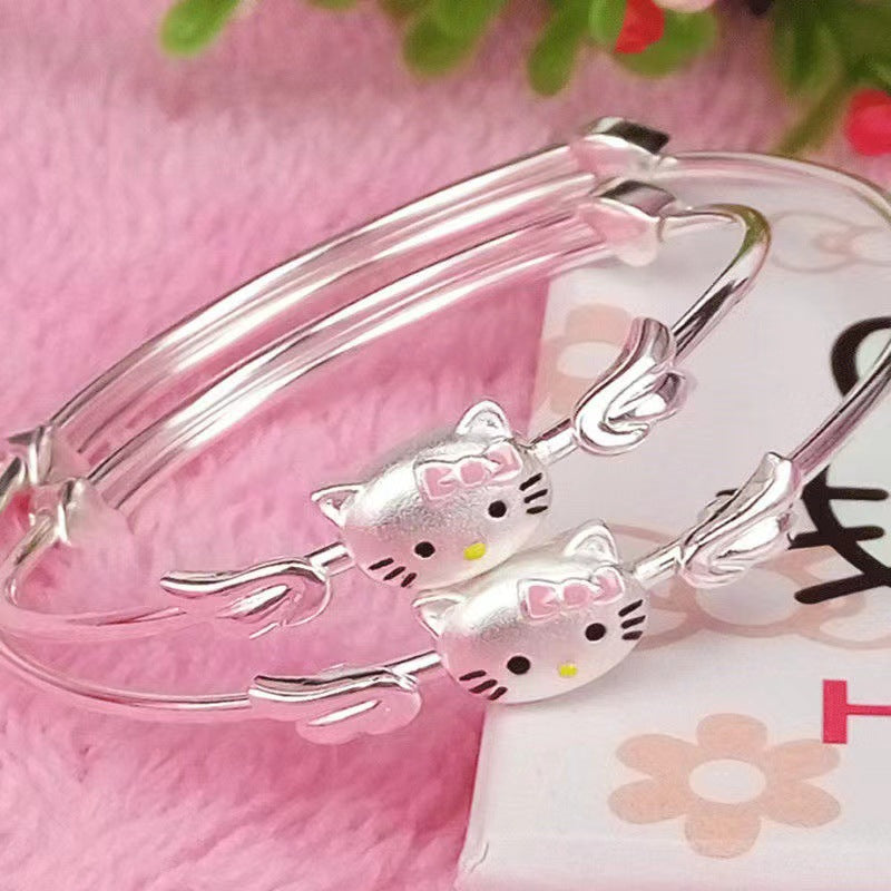 Women's & Children's Korean Style Cartoon Cat Solid Push-pull Bracelets