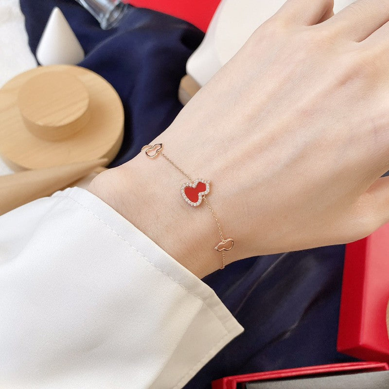 Red Agate Gourd Female Couple Full Rings