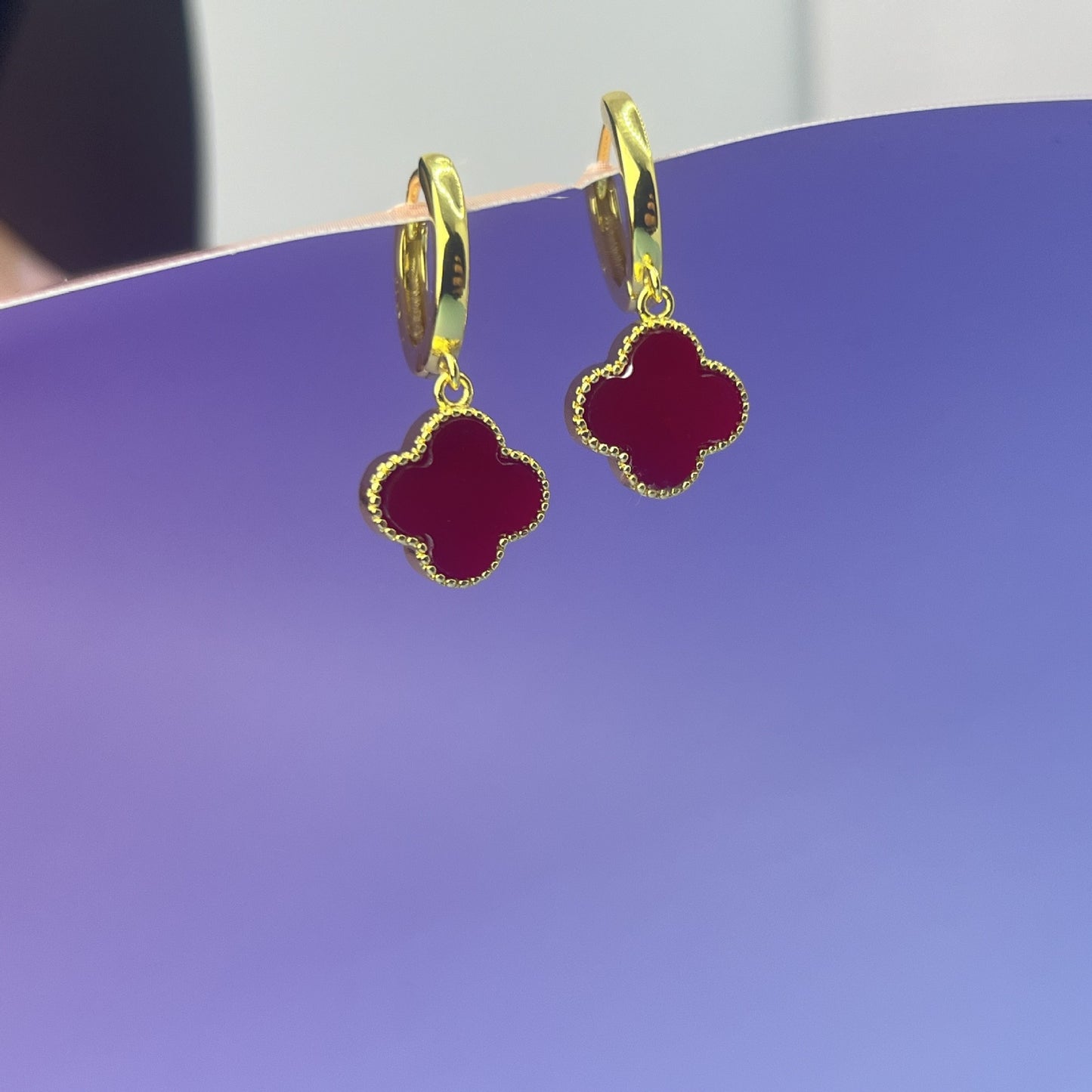 Korean Version Of Style Clover Ear Clip Female Stud Earrings