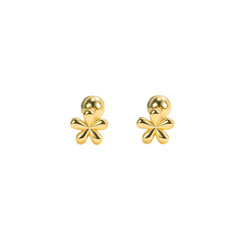 Simple Flower Ear Bone Summer Screw Rings