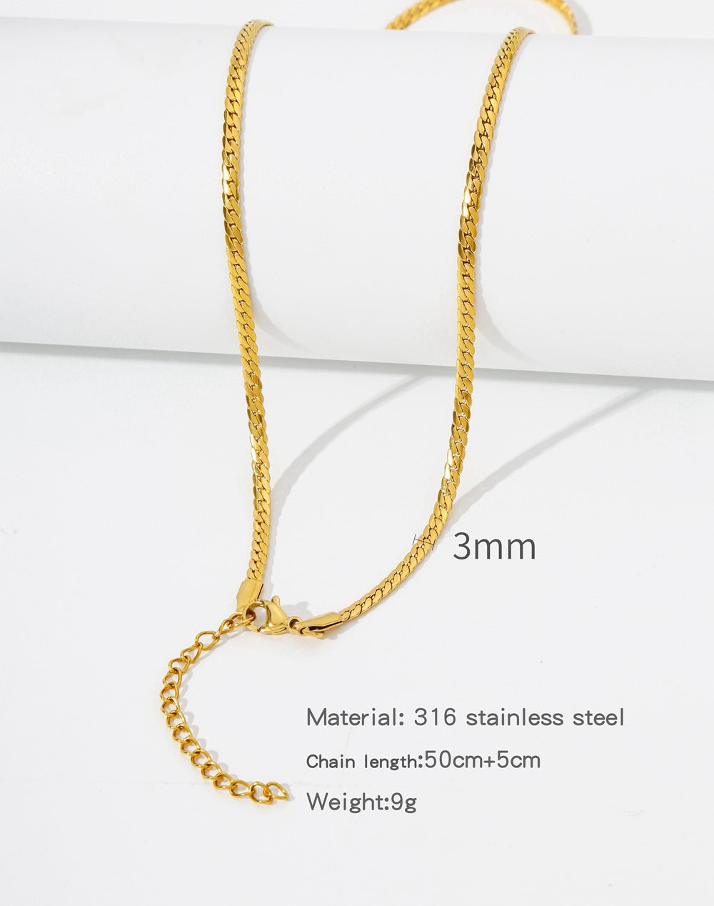 Steel Vacuum Vapor Plating Golden Chain O-shaped Hemp Flowers Necklaces