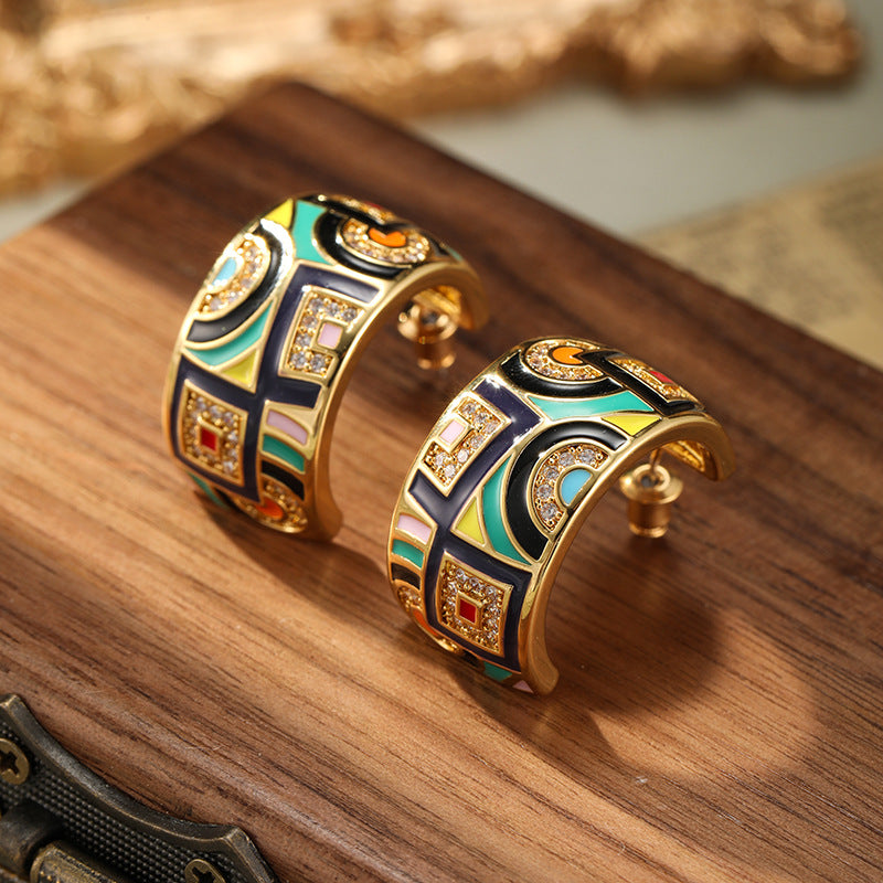 Women's Color Enamel Shaped Elegant High-grade Personality Special Interest Light Luxury Rings