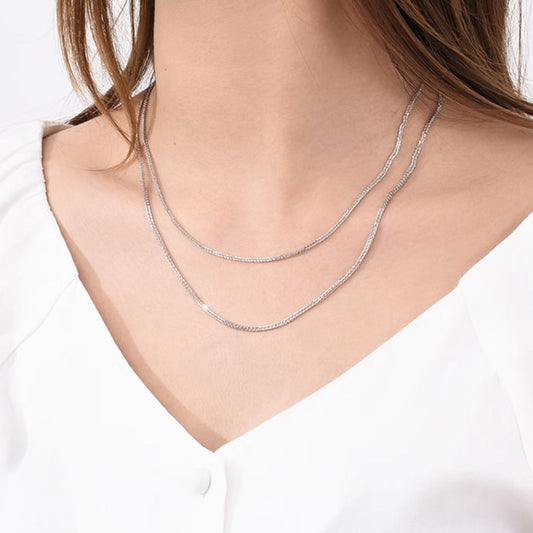 Women's Sier Adjustable Chopin Chain Pull Love Necklaces