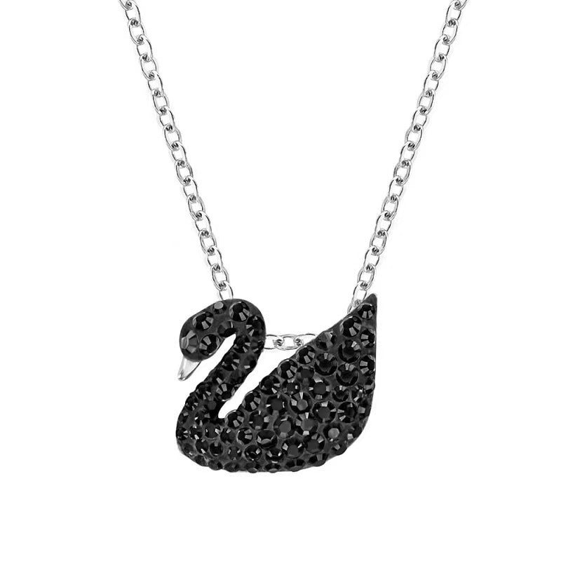 Red Pink White Black Swan Female Cymbal Clavicle Necklace