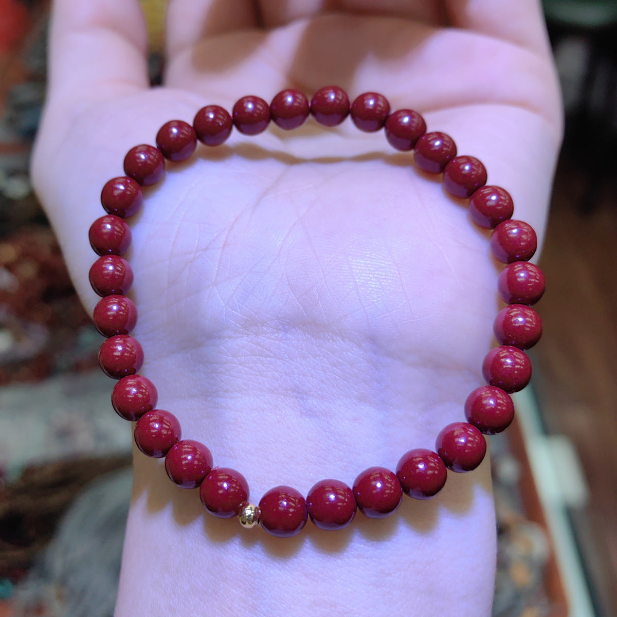 Crafts Old Mine Cinnabar Purple Gold Sand Bracelet