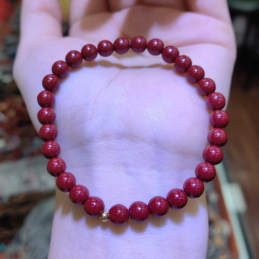 Crafts Old Mine Cinnabar Purple Gold Sand Bracelet