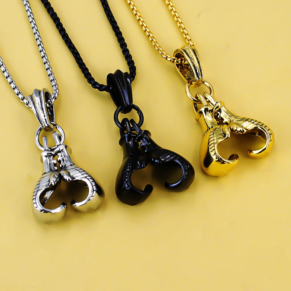 Men's Stainless Steel Boxing Physical Picture Domineering Necklace