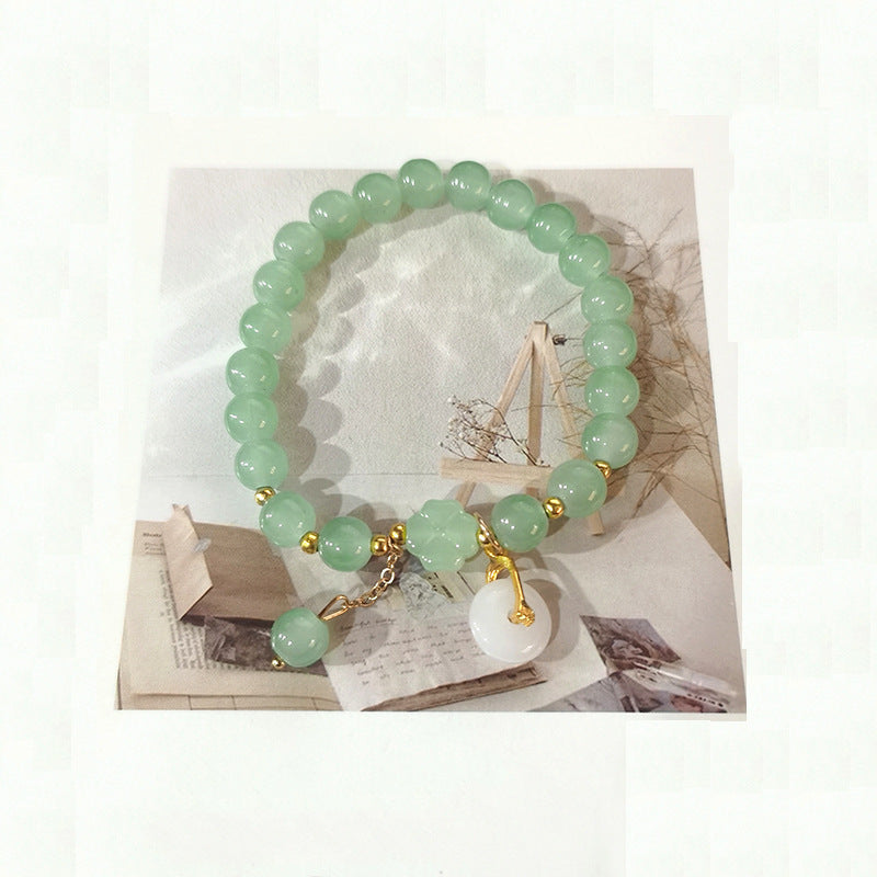 Colorful Gold Lotus Seedpod Cultural Creative Imitation Jade Scenic Bracelet