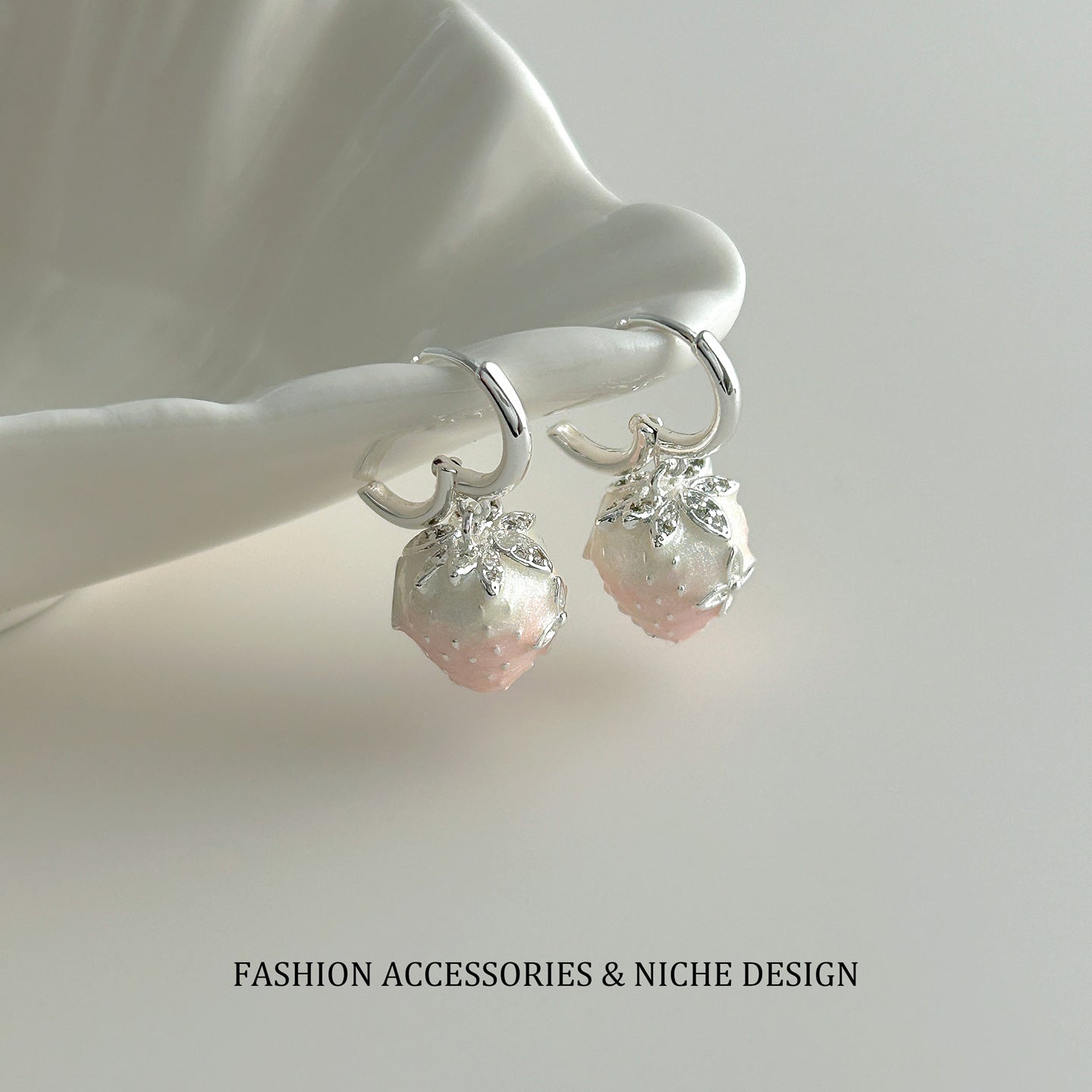 Sweet Butterfly Strawberry Optional Ear Female Stud Earrings