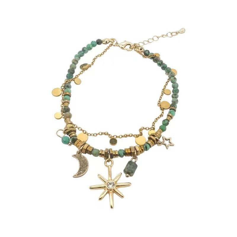 Vintage Beaded Twin Bohemian Sunflower Light Bracelet