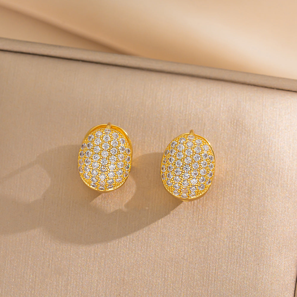 Simple Classic All Match Fashion Zircon Earrings