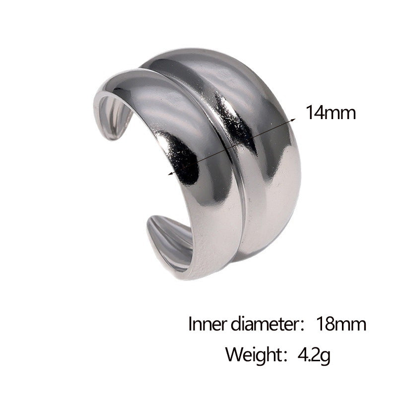 Steel Fashion Simple Classic Retro Gold Ring