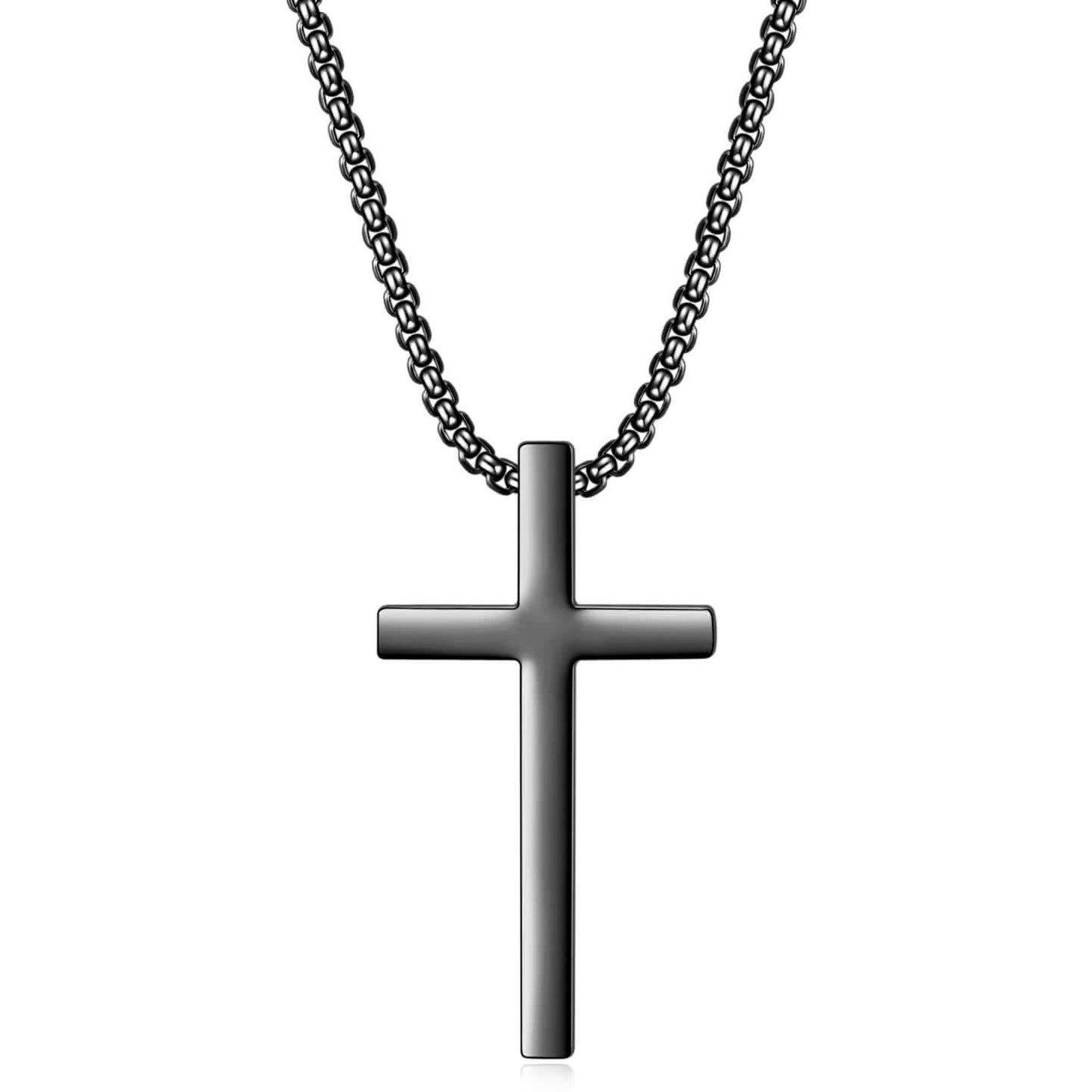 Simple Fashion Long Cross Titanium Steel Necklaces