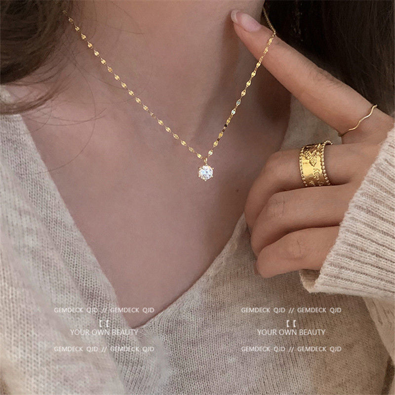 Temperament Version Fashion Shining Zircon Female Necklaces