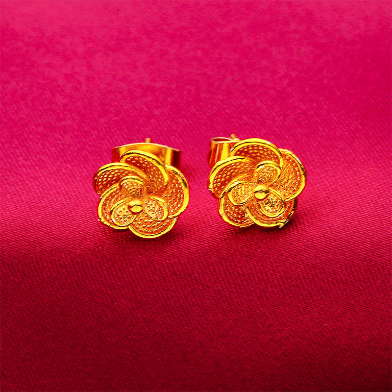 Rose Ear Ornament Vietnam Placer Gold Earrings