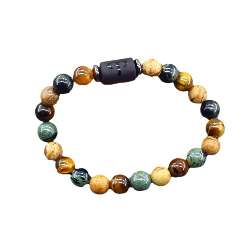 Constellation Natural Stone Beaded Twee Tigereye Bracelet