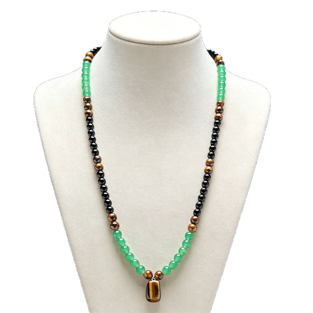 Women's & Men's Tigereye Square Plate Wealth Guard Beaded For Chinese National Pendants