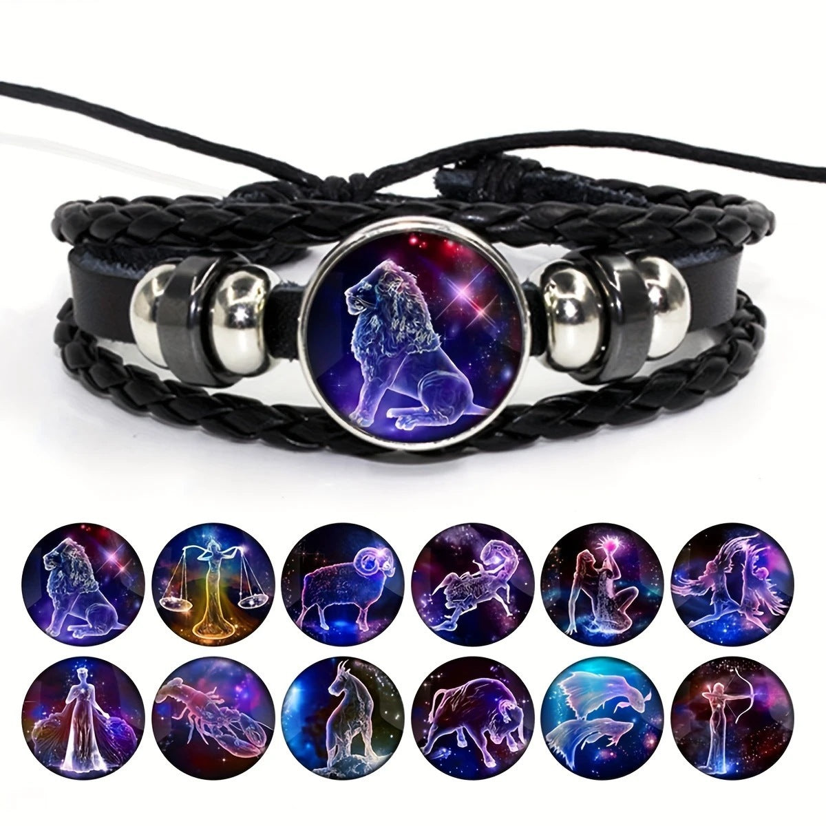 Source Hot Leather Twee Constellation Anime Peripheral Luminous Bracelet