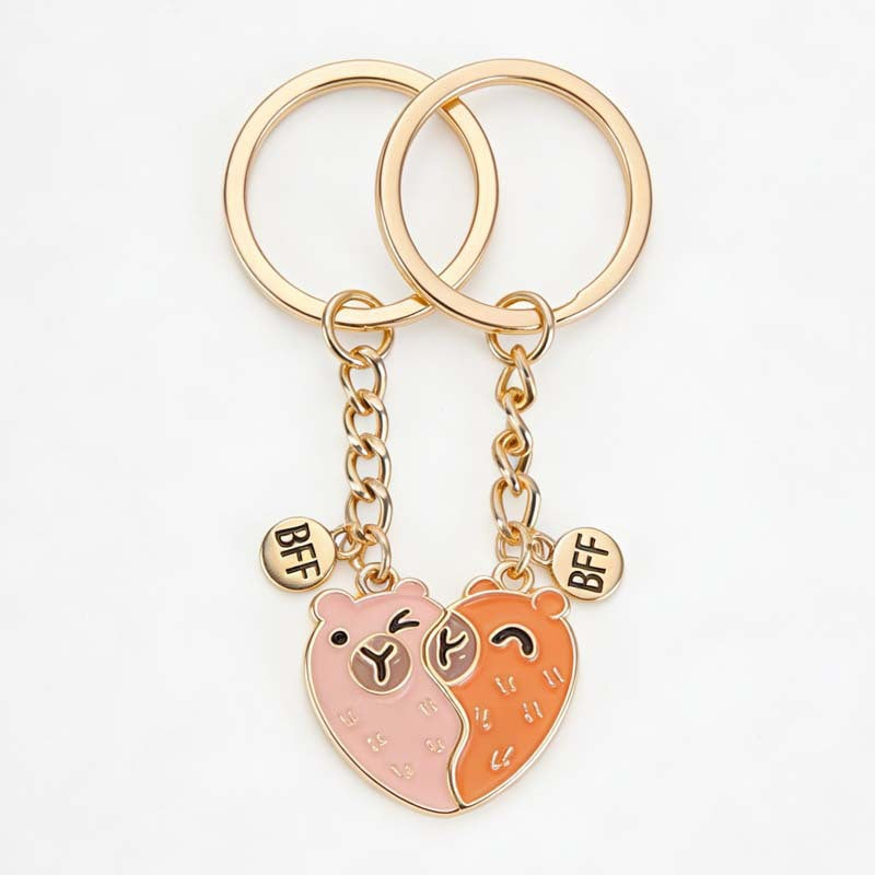Love Magnetic Good Friend Heart-shaped Three-piece Necklace