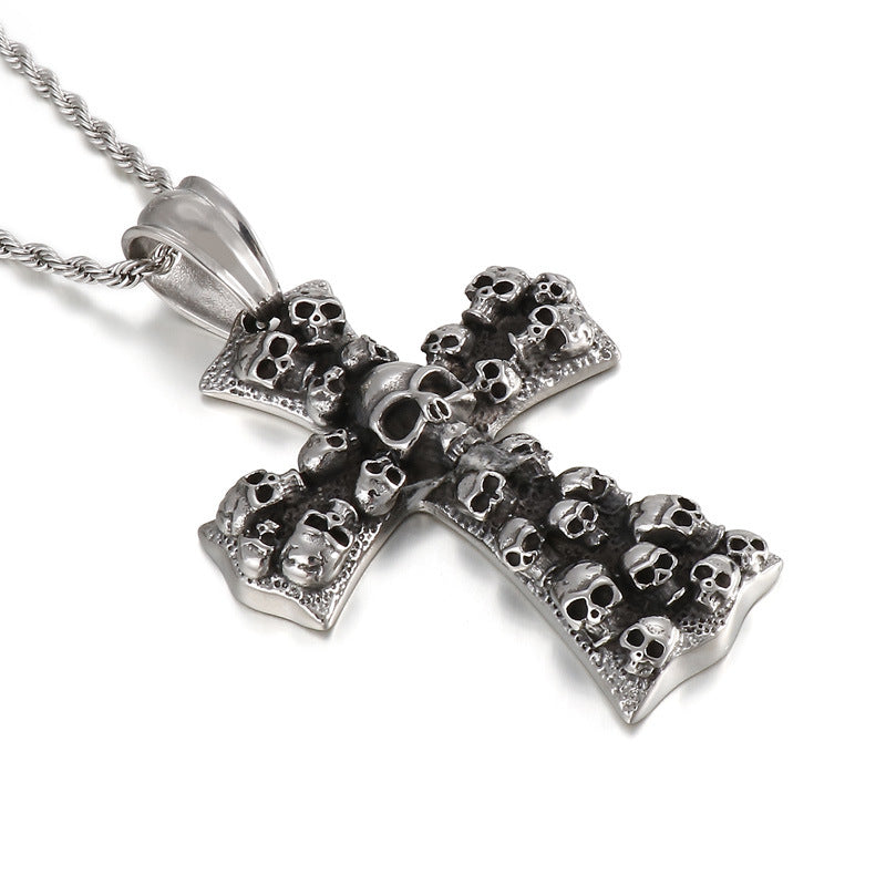 Men's Street Hipster Fashion Cross Personality Punk Necklaces