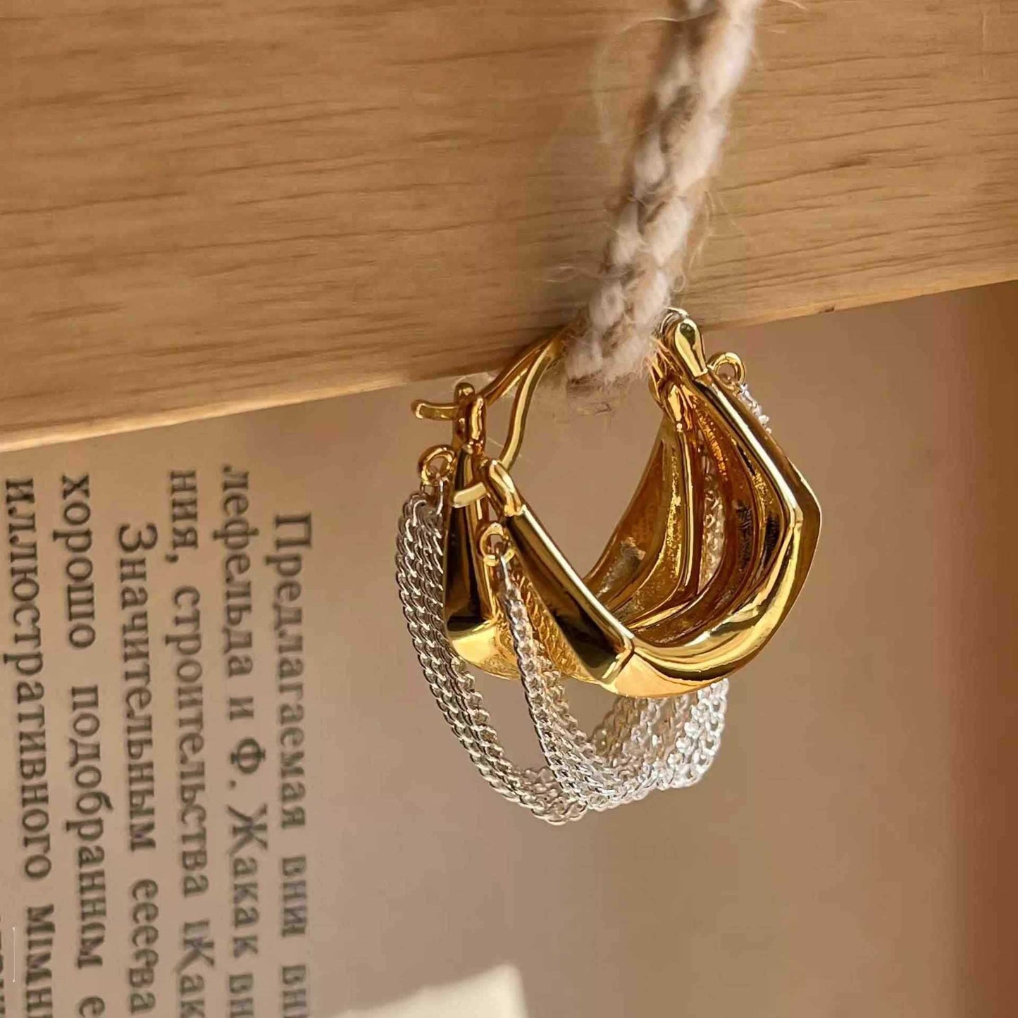 Sier Contrast Color Chain Light Luxury High Sense Niche Rings