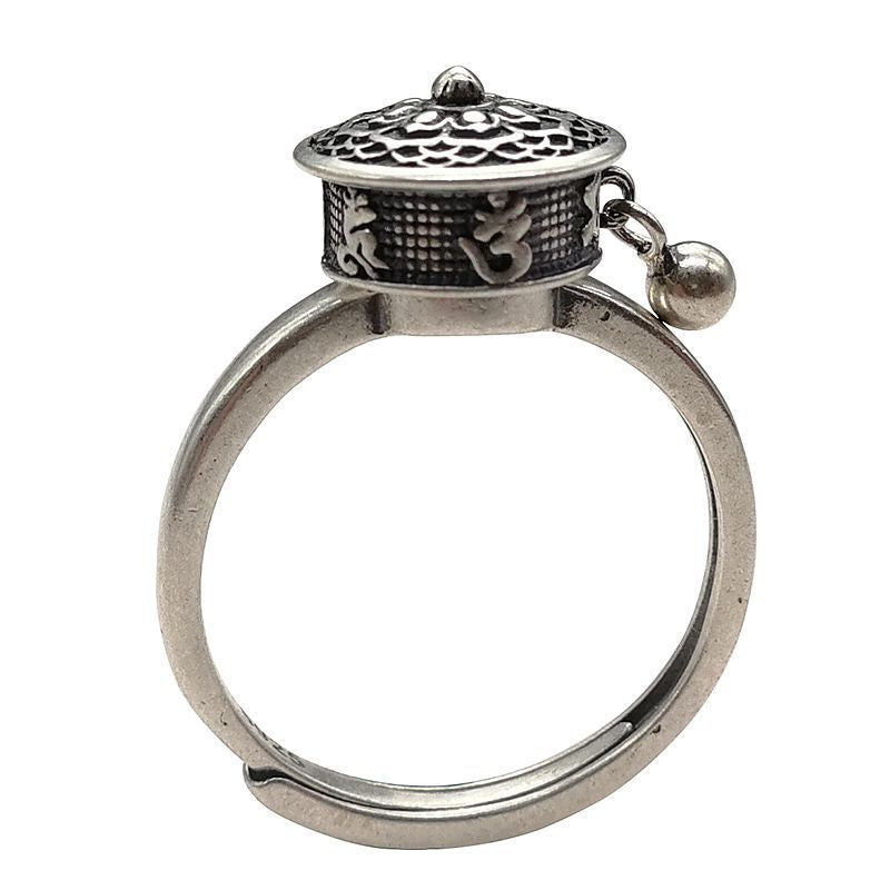 Creative Chinese Style Distressed Rotatable Retro Ring