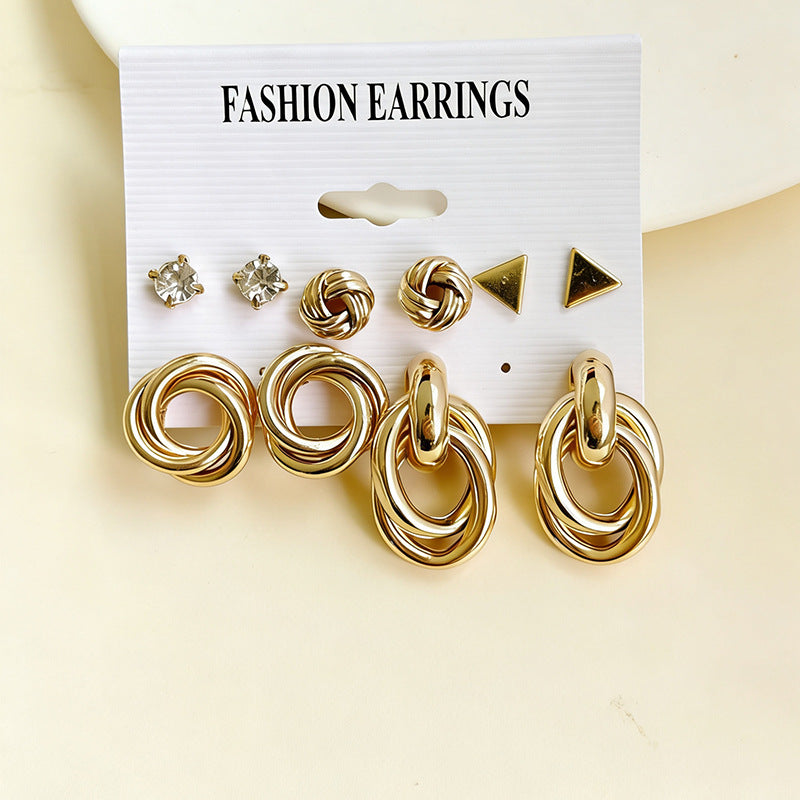 Style Fashion Personalized Metal Twist Geometric Earrings