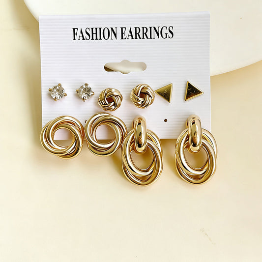 Style Fashion Personalized Metal Twist Geometric Earrings