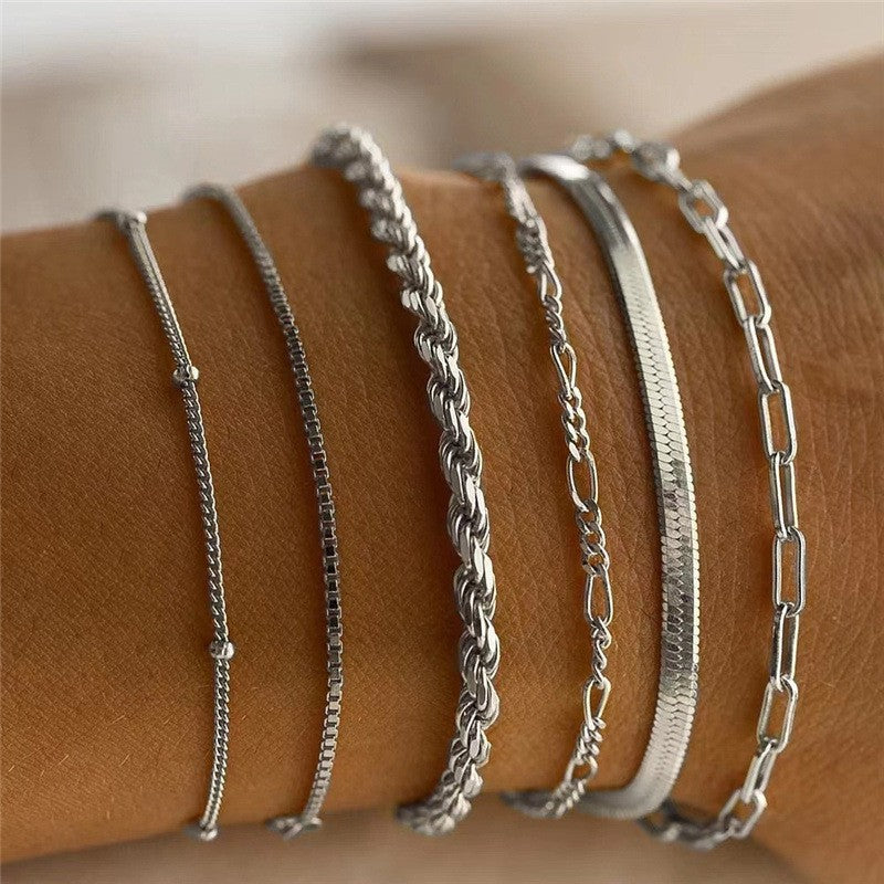 Charming Twist Glossy Irregular Punk Suit Bracelets