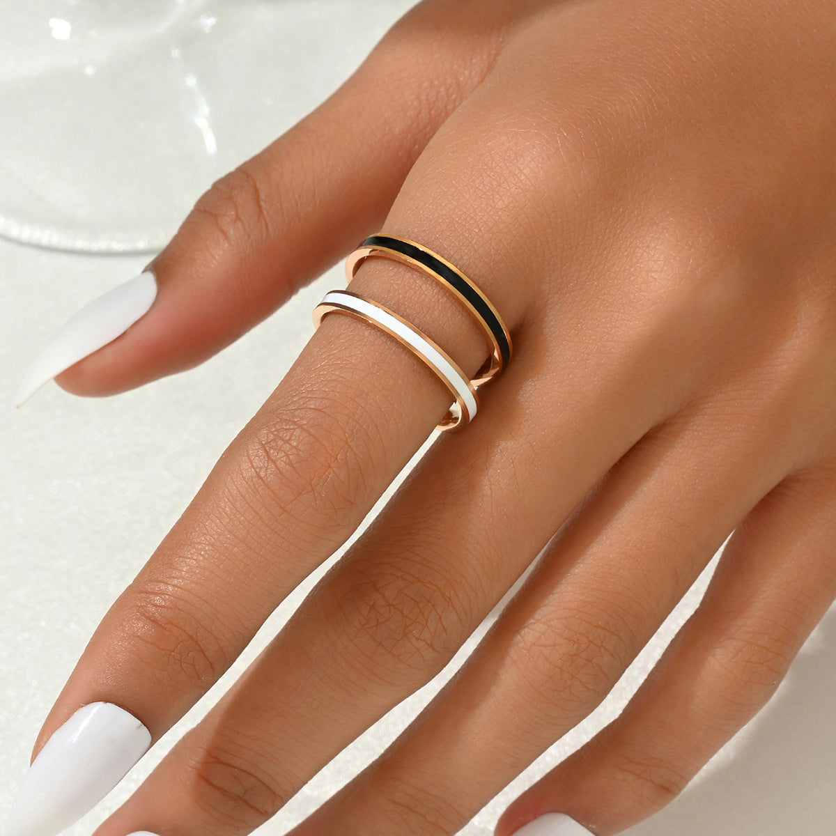 Women's Titanium Steel Simple Dripping Surface Light Exquisite Ring